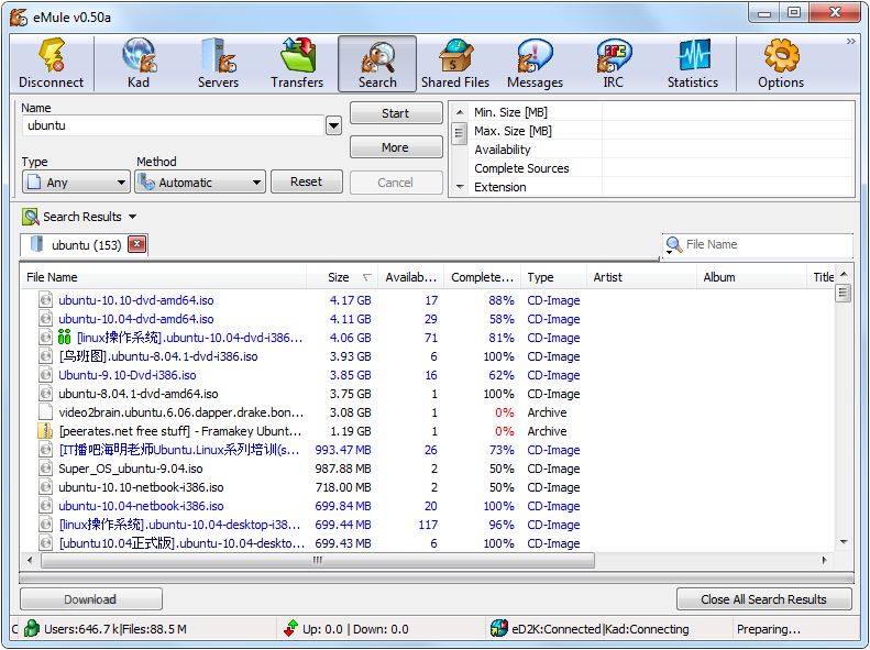 eMule 0.50a