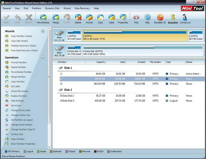 Partition Wizard 7.8 Home Edition Partition Wizard 7.8 Home Edition